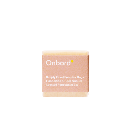 Onbord Scented Peppermint Soap Bar for Dogs, handmade with natural essential oils for a clean and fresh pet coat.