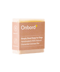 Onbord Unscented Oatmeal Soap Bar for dogs, handmade, palm oil-free, gentle ingredients for sensitive skin.